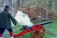A cannon being fired