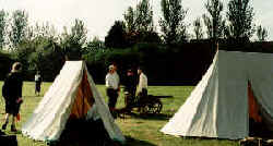Around the solider's tents